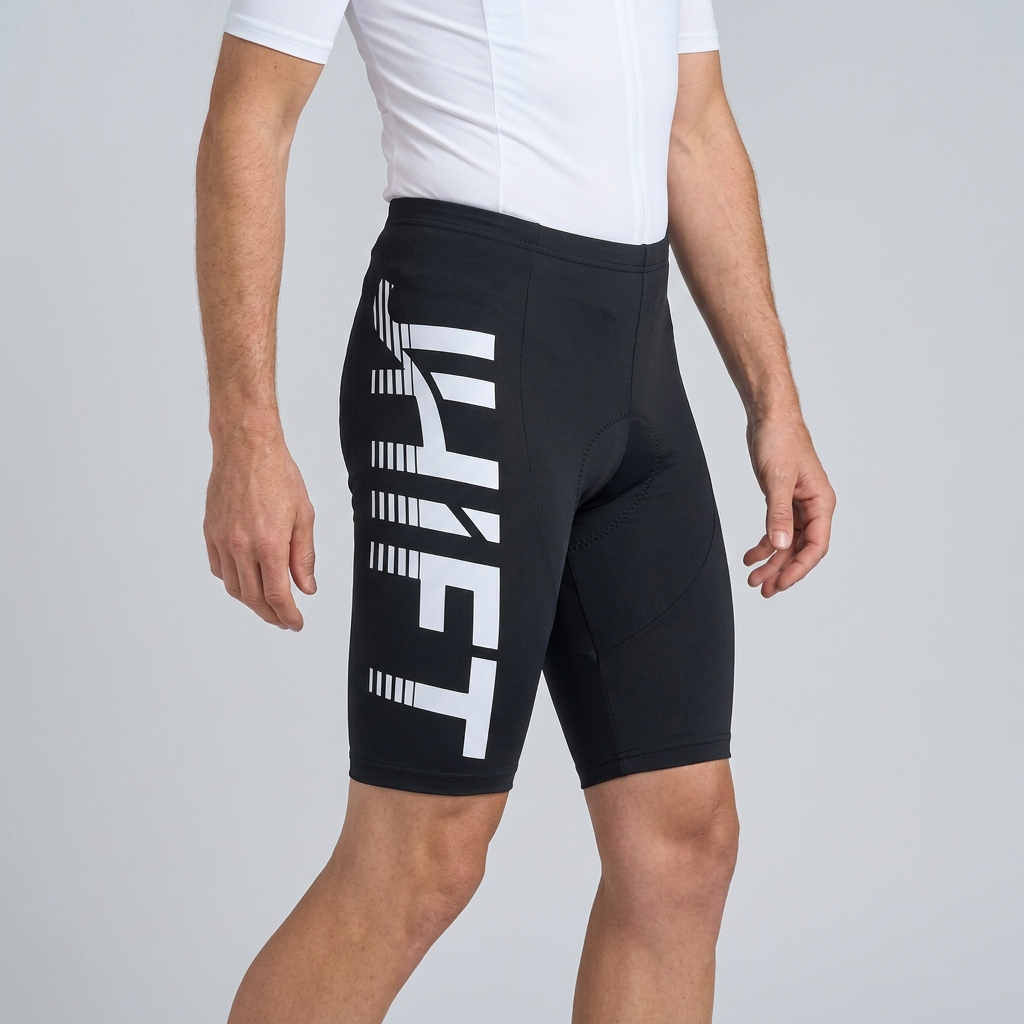 Neu angesetzte Dreiviertelansicht der Herren-Radhose