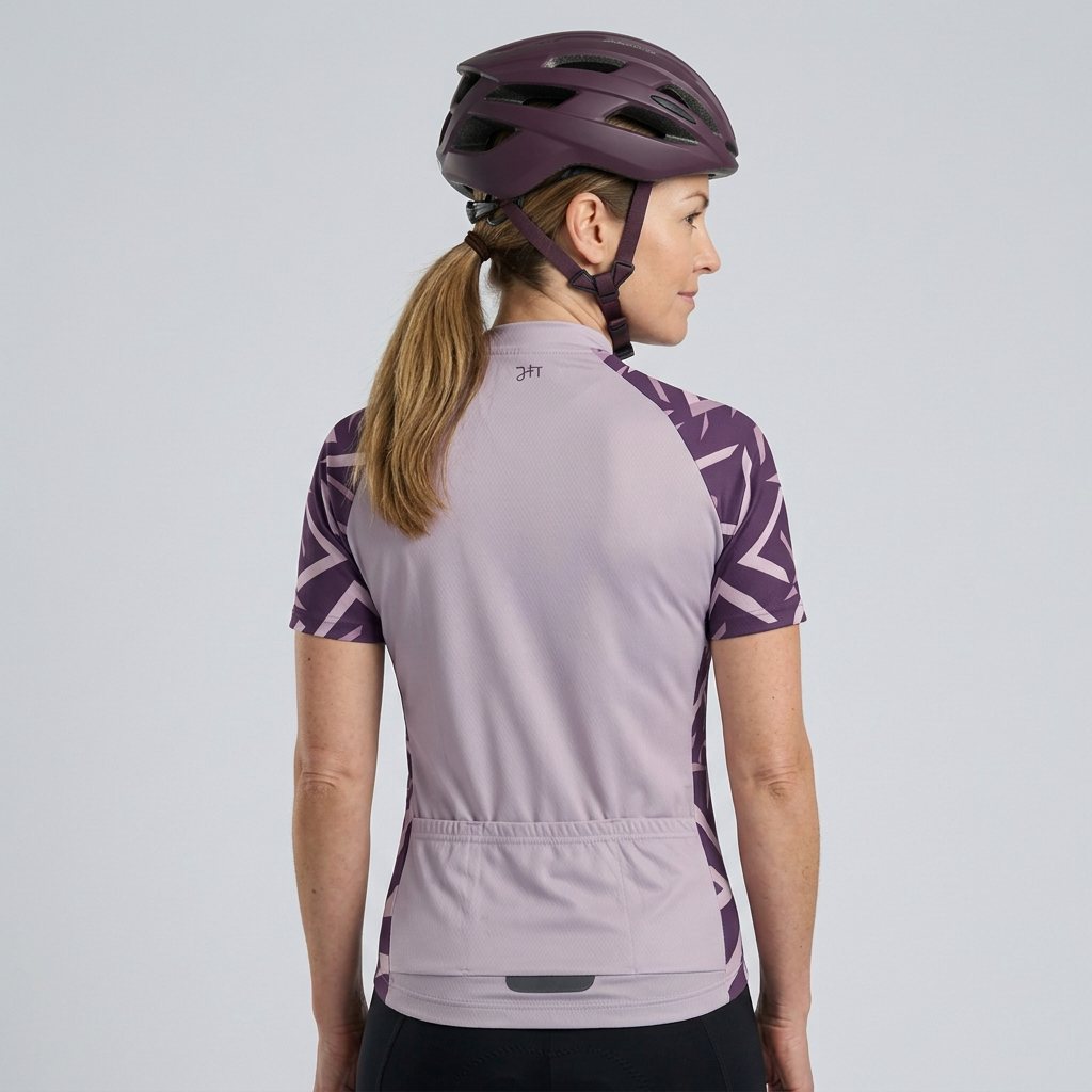Rückansicht mit passendem Fahrradhelm
