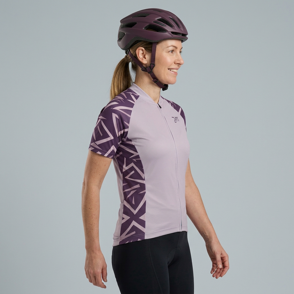 Seitenansicht mit passendem Fahrradhelm